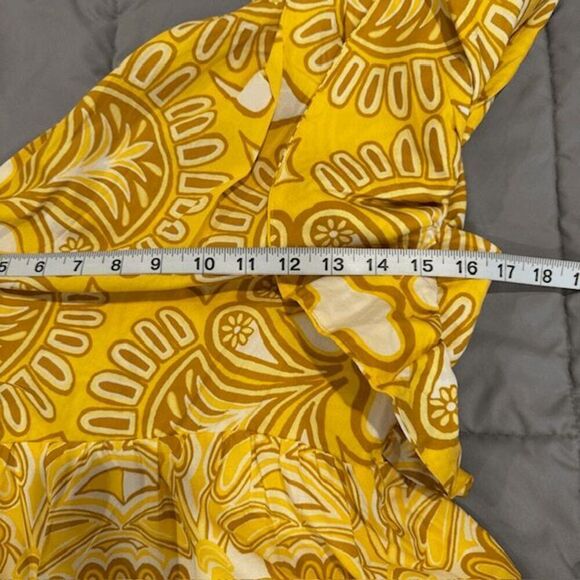 NWT Farm Rio Ainika Tapestry Yellow One Shoulder Maxi Dress Seashell Size Small - Picture 11 of 16